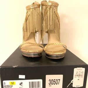 Brian Atwood gold sandal